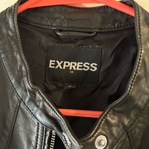 Express black leather jacket